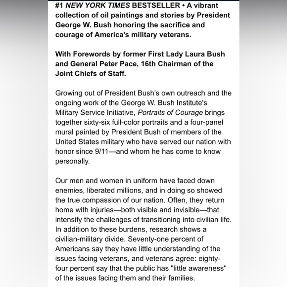 Collectable Book "Portraits of Courage" Original Art by George W. Bush - Picture 4 of 8